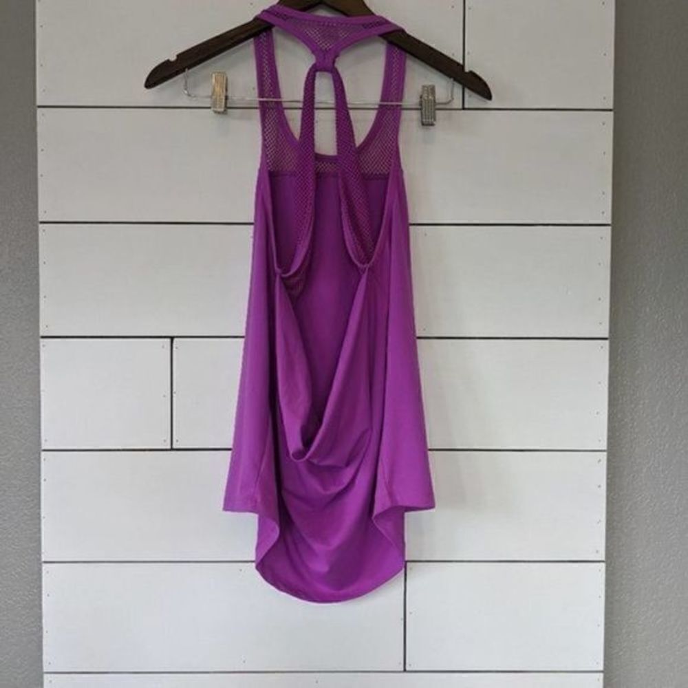 Fabletics Sol Purple Mesh Drape Tank Top Small - Picture 5 of 7